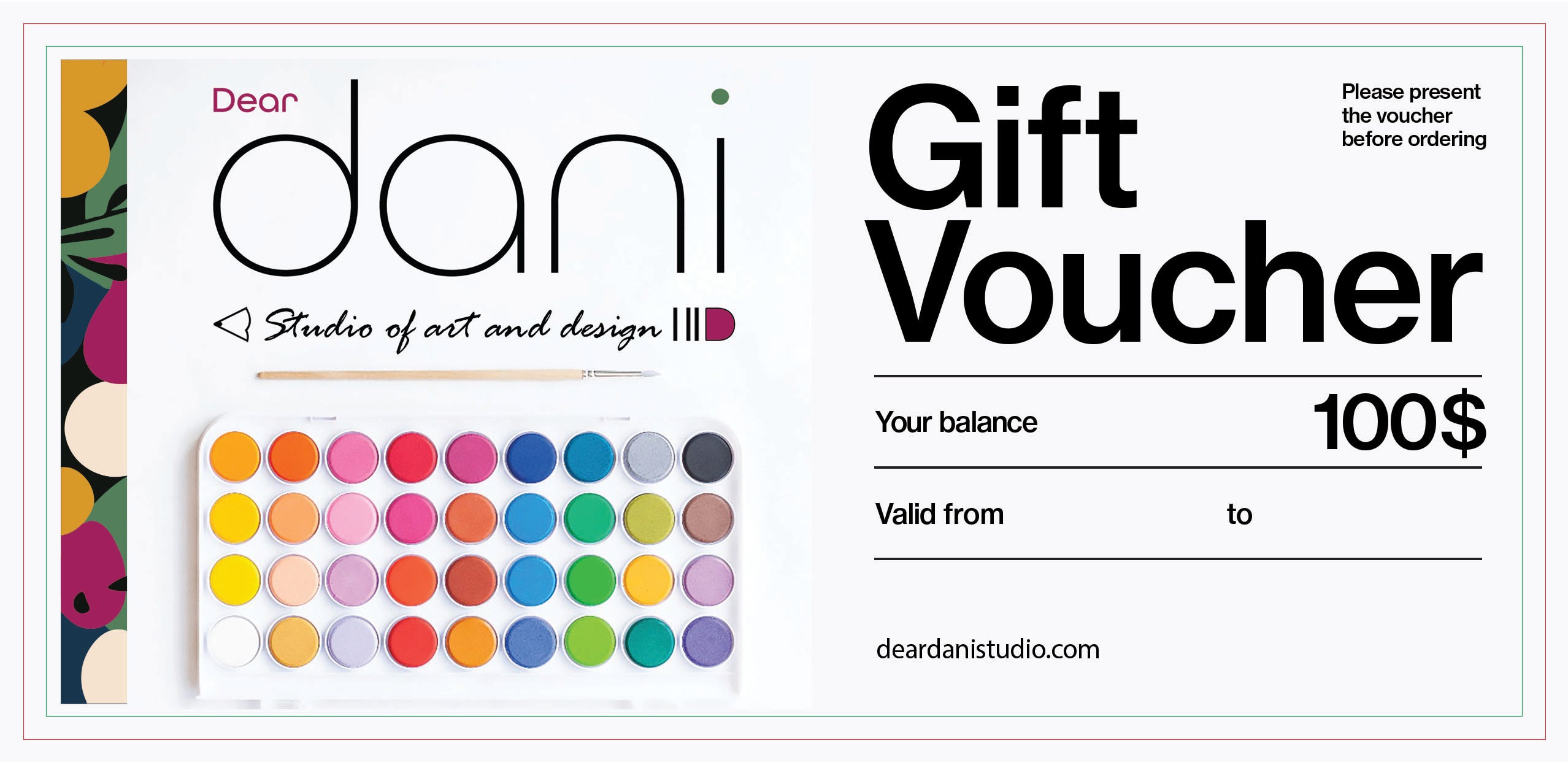 Dear Dani Art Studio Gift Card